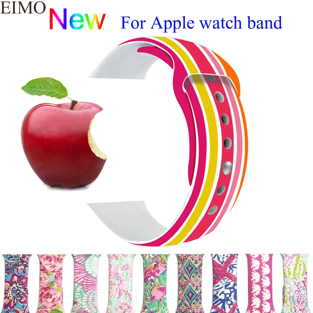 

EIMO Sport Band For Apple watch series 4 44mm 40mm iwatch 4/3/2/1 42mm 38mm correa Silicone Strap bracelet wristband watchband