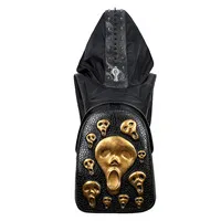 3D Emboss Голова Совы заклепки Gother рюкзак для мужчин и женщин Высокое качество PU кожа путешествия рюкзаки ноутбук подростка школьная сумка