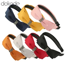 

New Handmade Girls Hair Accessories Bowknot Tie Cloth Crown Headband Hoop Rhinestone Crystal Hairband Headband For Women