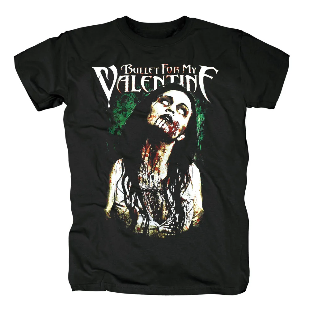 

Bloodhoof BULLET FOR MY VALENTINE DEAD Printed Fashion Unisex Black Tops Tees Asia Men T-Shirt Asian Size