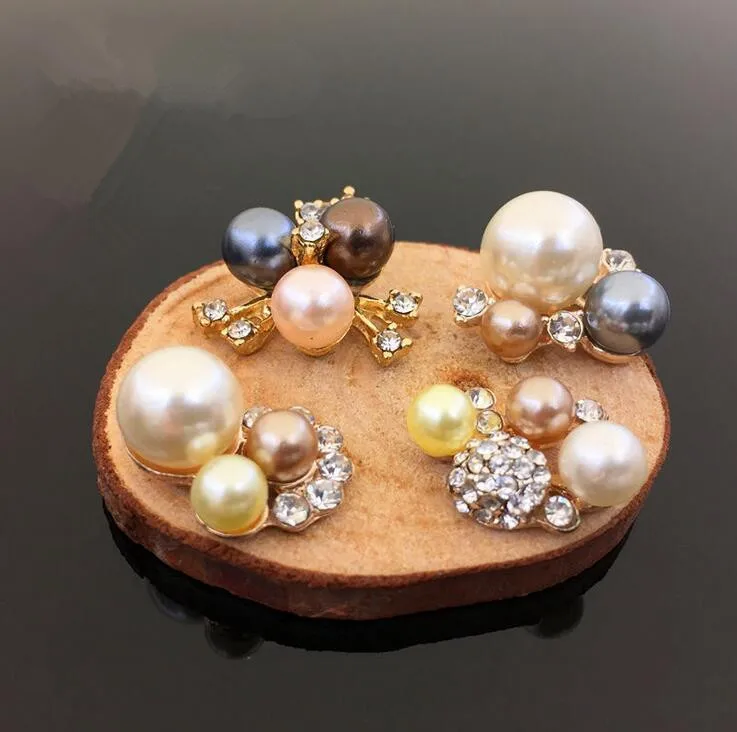 

10pcs/lot 4 styles pearl decoration hair embellishments hairbow center Invitation card decoration
