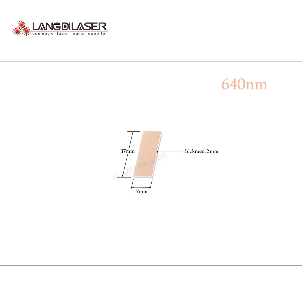 Фильтр 640nm, размер: 37*17*2 мм, для удаления волос, оптический фильтр для лазерного удаления волос