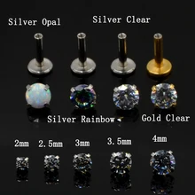 1 шт Новое поступление 16 г внутренняя нить опал Циркон Камень Лабрет губы шпильки ушной хрящ Хеликс шпильки для пирсинга ювелирные изделия для тела