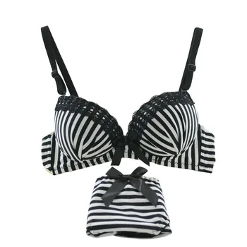

Cute Women Ladies Soft Striped Bra + Panties Briefs Underpants Underwear Bras Set