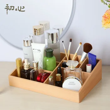 

Home Storage & Organization makeup organizer Home Office Wooden Desktop cosmetics storage box desk organiser hot high end 2018