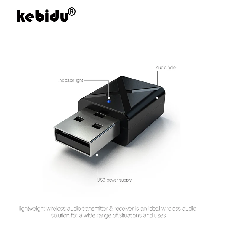 Kebidu USB 5,0 Bluetooth передатчики беспроводной аудио музыка стерео адаптер ключ приемник Bluetooth Динамик Наушники для ТВ ПК