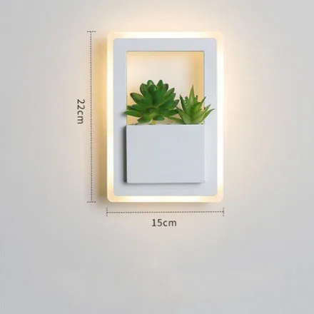 rectangle-warm light WECUS) художественный настенный светильник для растений, простой современный прикроватный светильник, креативная личность, Проходная лампа для гостиной, коридора, настенная лампа - Цвет абажура: rectangle-warm light