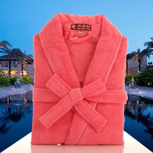 Женский халат, Белое Хлопковое полотенце кимоно из рунной шерсти, мужские халаты, пижамы, женские халаты для подружки невесты, мягкие теплые плотные Зимние халаты для влюбленных