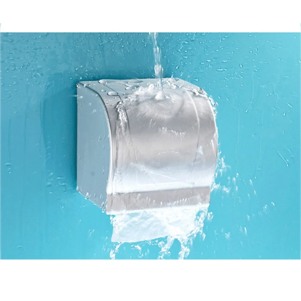 

1PCS Space Aluminum Toilet Paper Holder Roll Tissue Case with Cover Dispenser