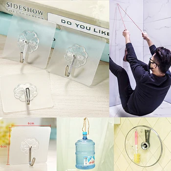 

1/5/10 PCS Strong Suction Cup Hook Transparent Sucker Wall Mounted Hanger Kitchen Hanging Tool Bathroom Hook Storage Key Holder