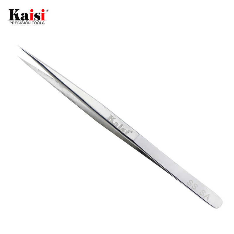 kaisi Precision Tweezers Stainless Steel Tweezer Tools Eye lashes Eyelash Extension Tweezers Curve Pincet Eyelash SS-SA 7-SA