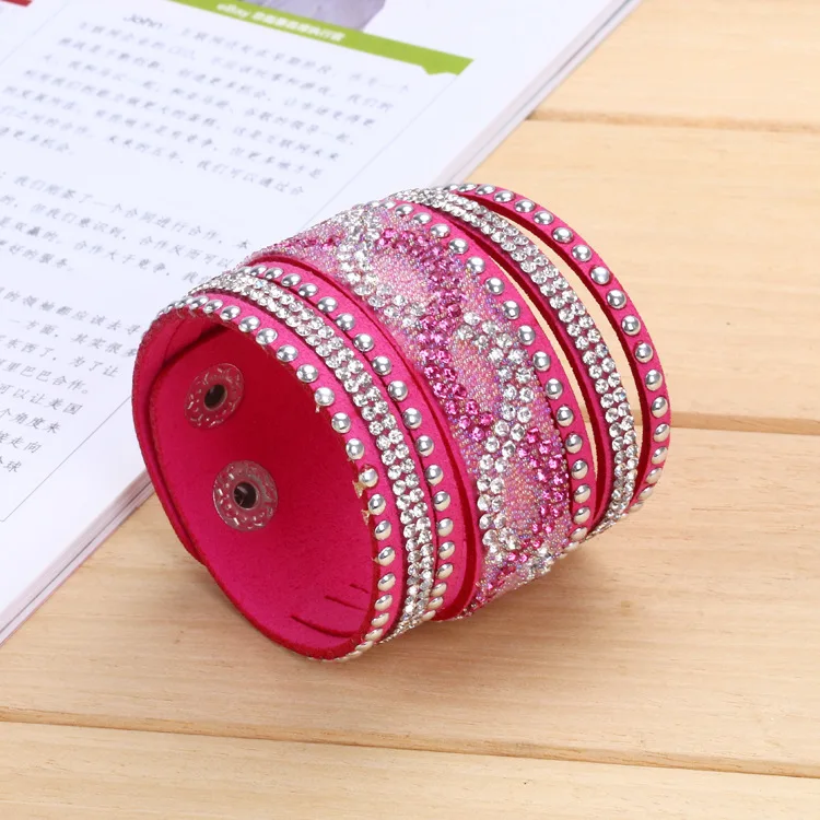 Kejialai модный многорядный Кристальный браслет для женщин, кожаные браслеты с шармом, широкая цепочка, аксессуары, этнические KJL020