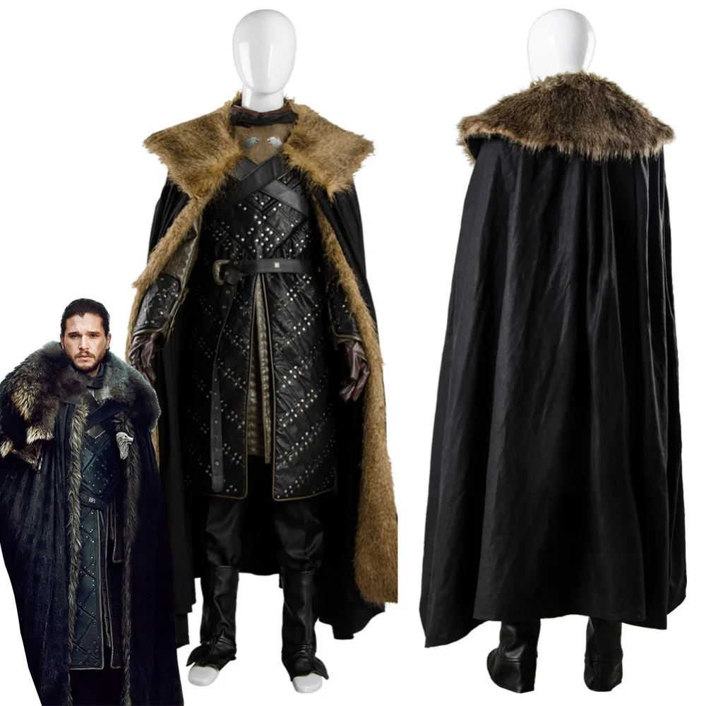 

GoT 7 Game of Thrones Costume Season 7 Jon Snow Cosplay Costume Outfit Adult Men Full Suit Halloween Carnival Cosplay Costumes