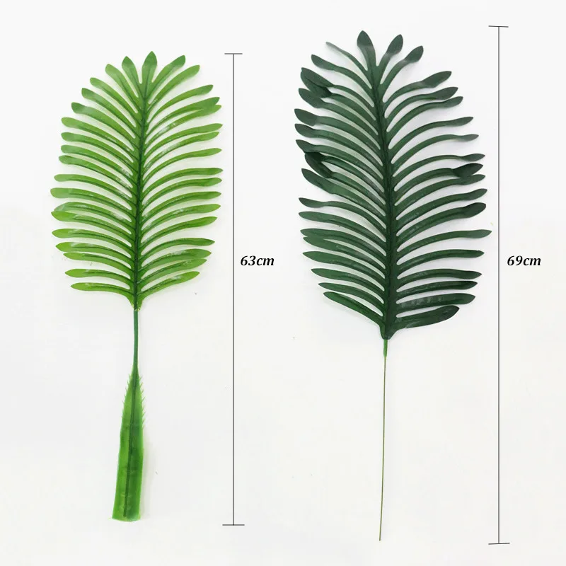 JAROWN Simulation Plants Palm Green Leaf Plastic Leaves Coconut Leaves Flower Arrangement Accessories Wedding Shooting Props (8)