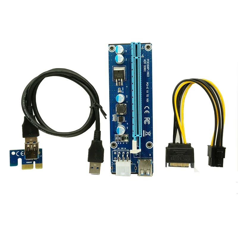 Venico 60 см USB 3.0 PCIe 1x к 16x PCI Express Extender Riser Card с SATA 15pin 6pin питания кабель для Bitcoin Mining БТД |