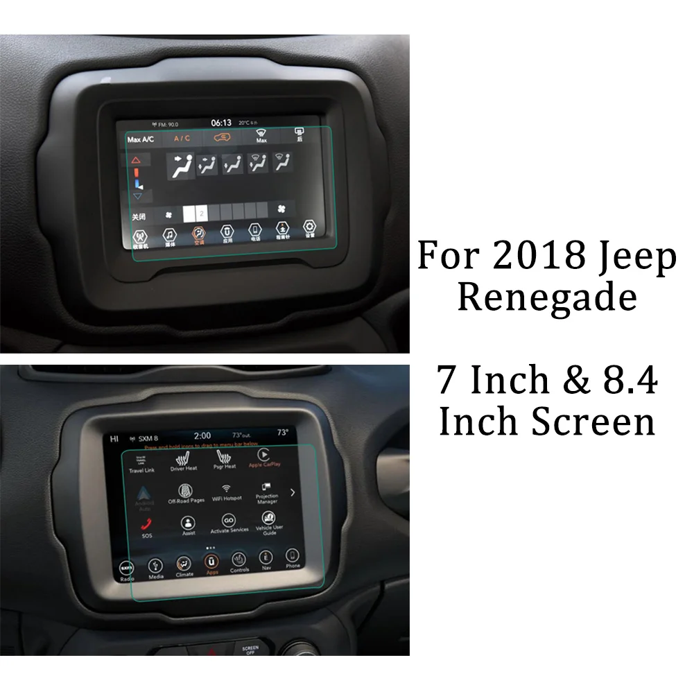 For Jeep Renegade 2018 Accessories Navigation Screen Protector Tempered