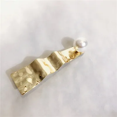 AOMU Корея Мода Металл Золотой цвет заколки геометрические нерегулярные имитированные-шпильки с жемчугом аксессуары для волос для женщин девушек