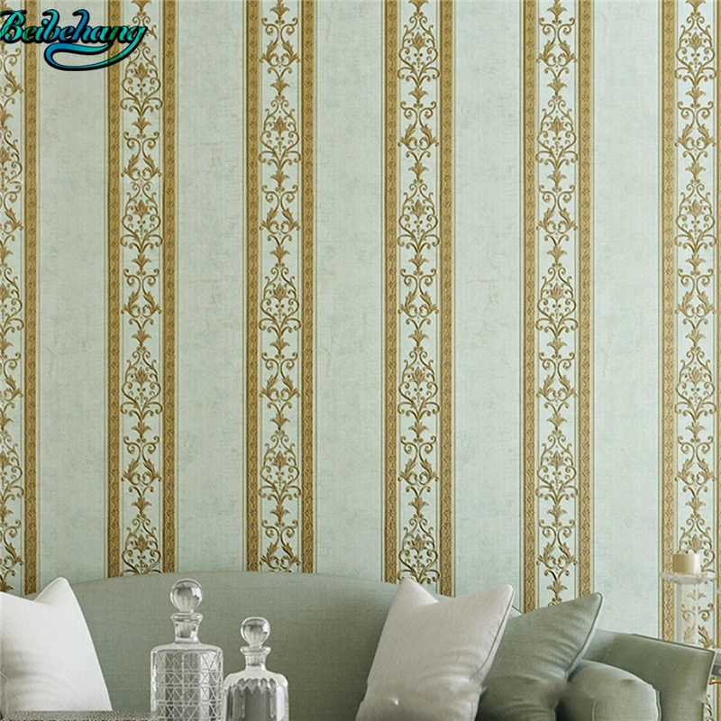 beibehang European style wallpaper retro vertical striped wallpaper