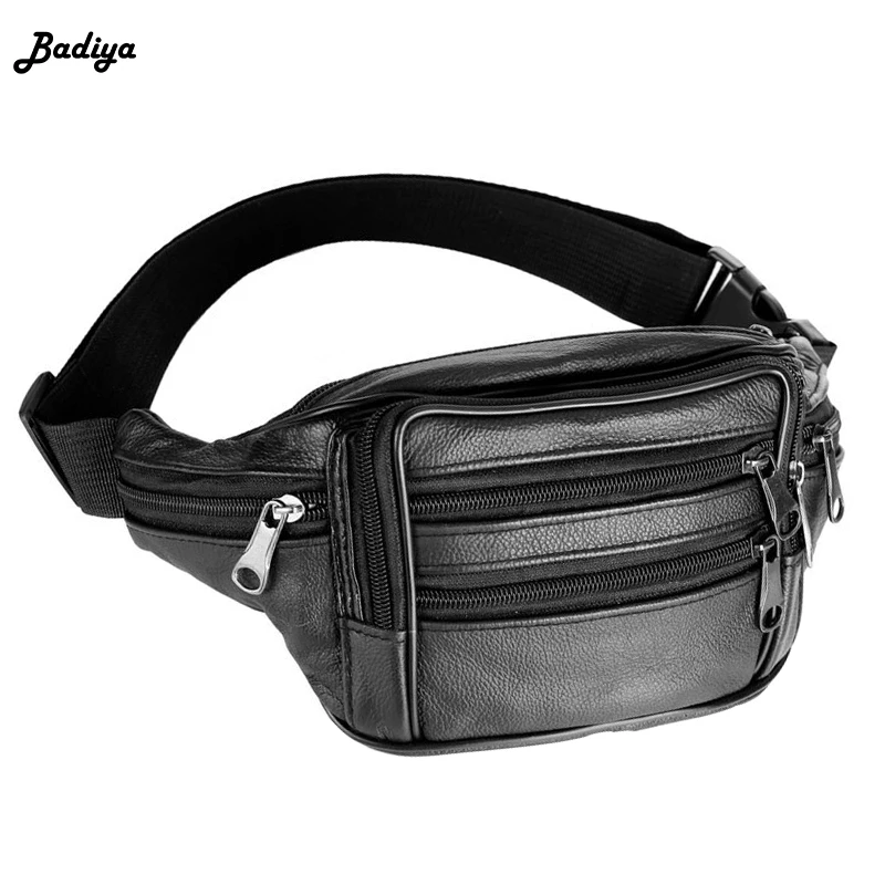 www.semashow.com : Buy Popular Men&#39;s Fanny Pack Genuine Leather Travel Waist Bag High grade Men ...