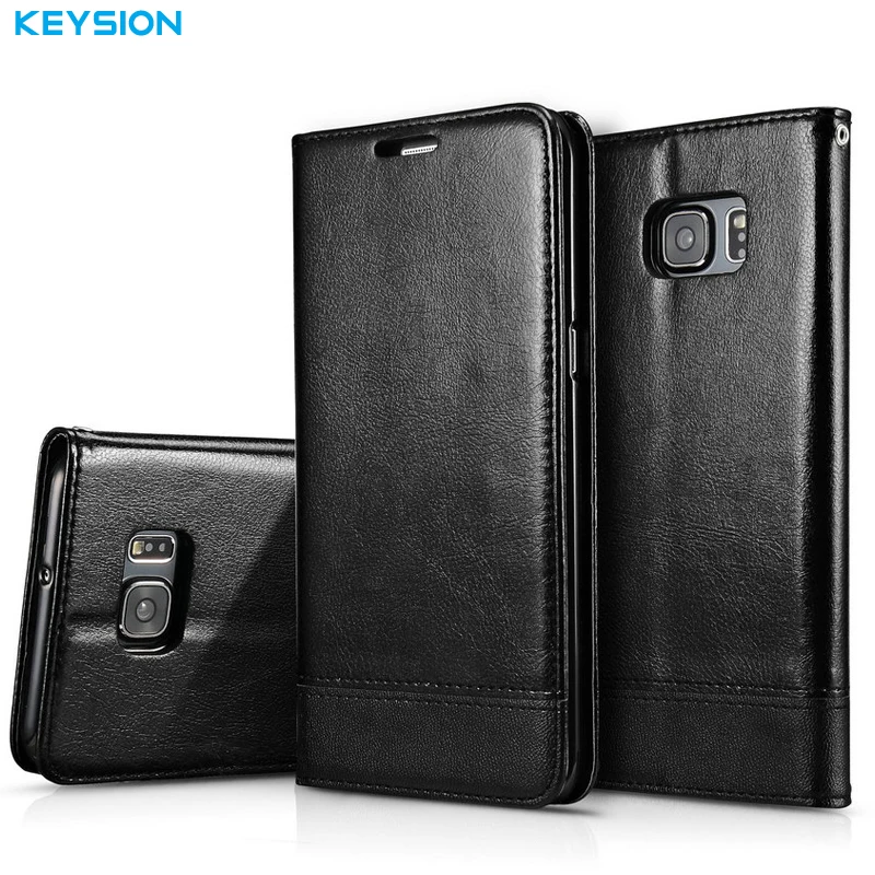 Флип чехол KEYSION для Samsung Galaxy S6 Edge Plus роскошный бумажник из искусственной кожи с