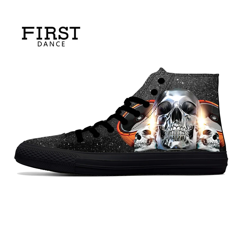 FIRST-DANCE-Halloween-Serial-Black-Sole-Skull-Shoes-High-Top-Shoes-Men-Classic-High-Canvas-Fashion