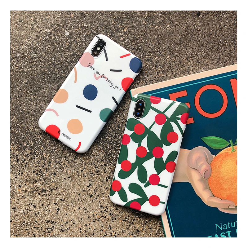 Оранжевый лимонный летний цветной Вишневый белый чехол для iPhone X 6 6s plus 7 Чехол