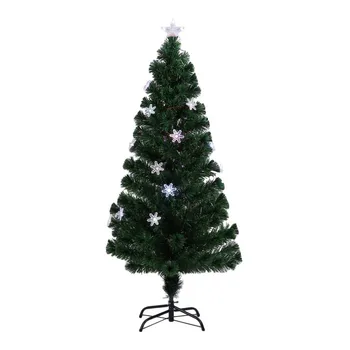 

Snowflakes Christmas Tree Decorative Indoor Outdoor LED Color Changing LED Artificial Fiber Optic Lights Tall US Plug
