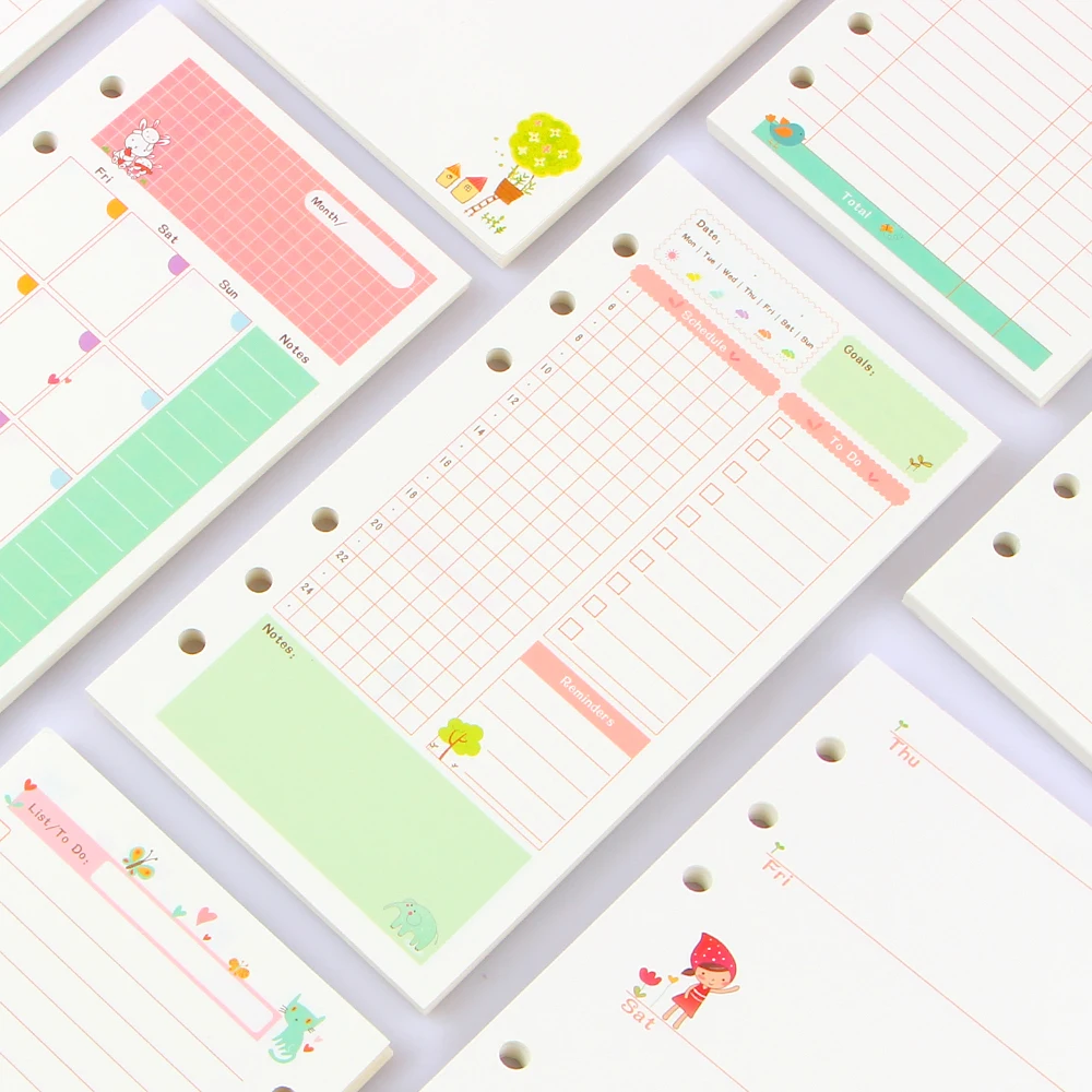 Summer Cute Series Notebook Filler Papers A5/A6 Color Inner Core Planner Inside Page gift Stationery Summer Cute Series Notebook Filler Papers A5/A6 Color Inner Core Planner Inside Page gift Stationery