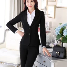 Профессиональные Формальные брючные костюмы размера плюс 4XL с курткой и штанами, осенне-зимние офисные женские блейзеры, женские комплекты брюк