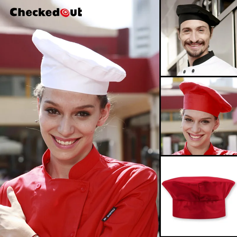 

Hot working cap checkedout chef hat kitchen restaurant cook cap high quality different colors