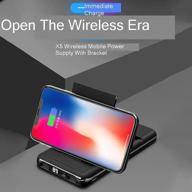  Vogek Digital Display Power Bank Bracket Wireless Charging Mobile Power 20000mah Wireless Charging 