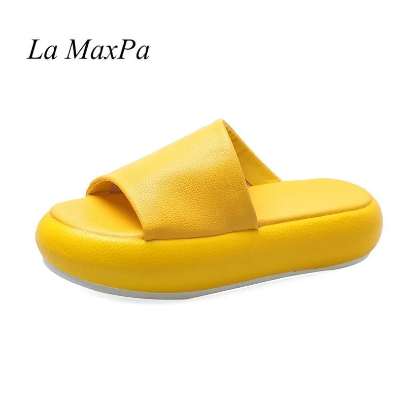 

New Fashion Size 35-39 Open Toe Platform Summer Yellow Slipper Woman Wedges Casual Shoes Slippers zapatos mujer Outside Sandals