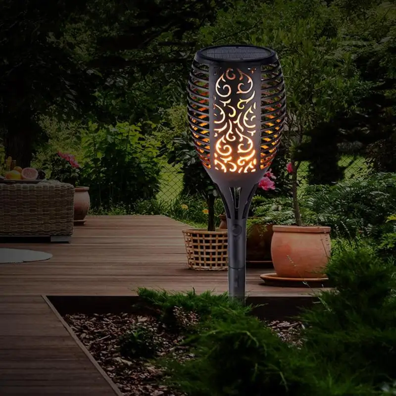 Солнечная лампа с пламенем, мерцающий IP65 Водонепроницаемый светодиодный садовый декоративный ландшафтный светильник, лампа для газона, дорожка, светильник, фонарь светильник, точечный светильник
