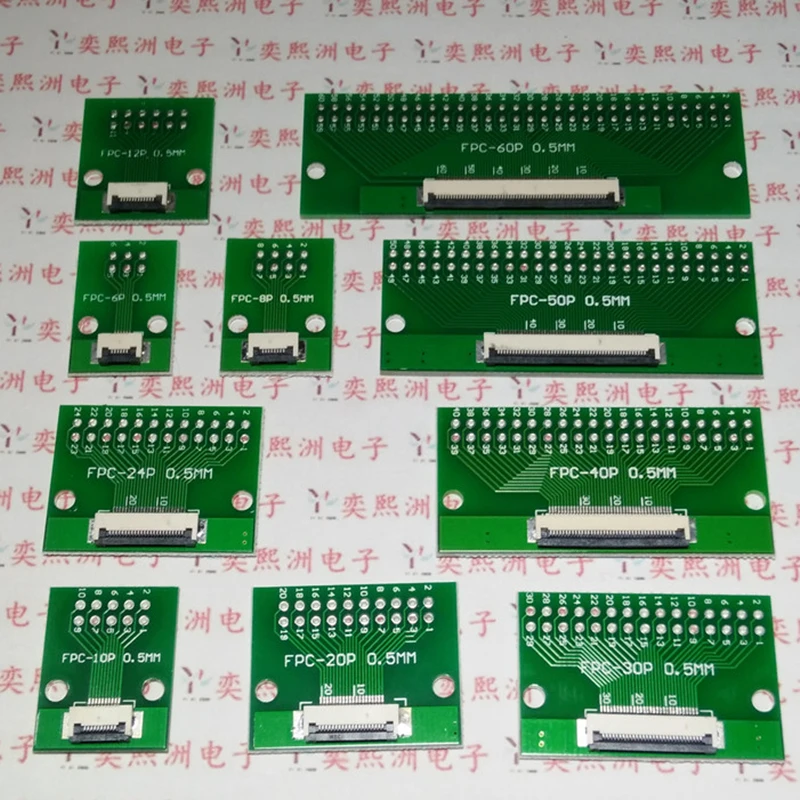 

FPC/FFC flat cable transfer plate is directly inserted DIY 0.5 mm spacing connector 6P/8P/10P/20P/30P/40P/60P 0.5 change 2.54