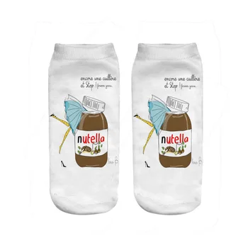 

girl and nutella bottle print socks kids dropship wholesales