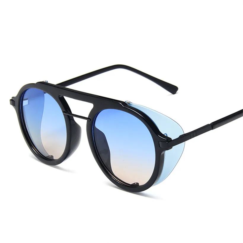 YOOSKE винтажные стимпанк Солнцезащитные очки женские мужские ретро круглые градиентные солнцезащитные очки женские готические паровые очки панка UV400 - Цвет линз: C4