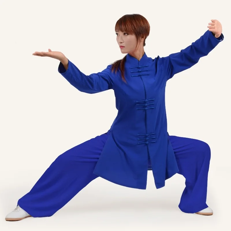 Tai Chi эластичная традиционная китайская одежда для женщин Интернет-магазин кунг-фу наряд крыло Chun Wushu одежда TA1194 - Цвет: sapphire blue