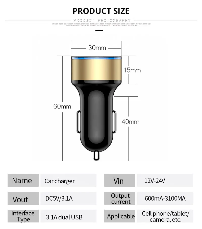 Светодиодный Дисплей в машину с USB, туманный распылитель, Зарядное устройство разветвитель прикуривателя 12/24V в режиме реального времени Напряжение 3.1A быстрой зарядки автомобиля-Зарядное устройство для мобильных телефонов