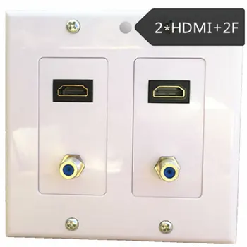 

2HDMI Wall Plate Composite Video Audio Adapter Jack Outlet Panel HDTV CCTV TV
