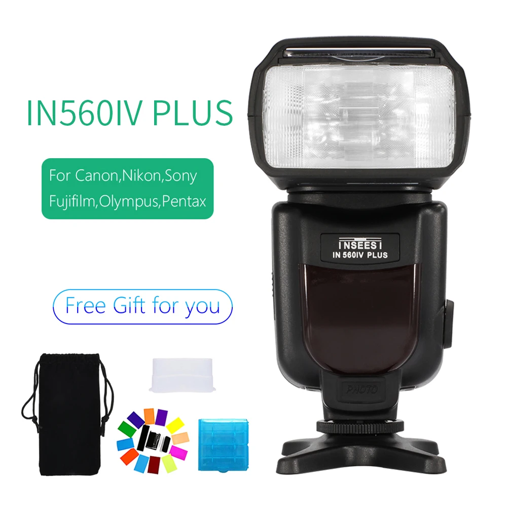 

INSEESI IN560IV Plus Wireless Flash Speedlite Integrated Transceiver for Canon Nikon Panasonic Pentax Camera DSLR Camera Flash