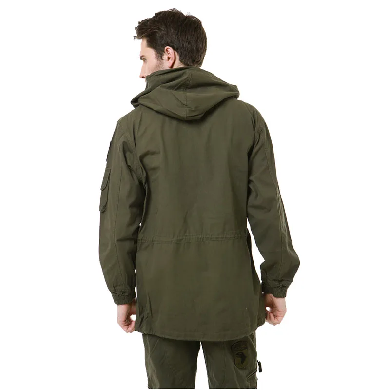 Trench Coat Casual Men Jacket Classic M65 Men's Trench Coat Pure Cotton Outerwear Fleece Windbreaker Multi Pocket Tactical Jacket Men Clothing Coats AF802
