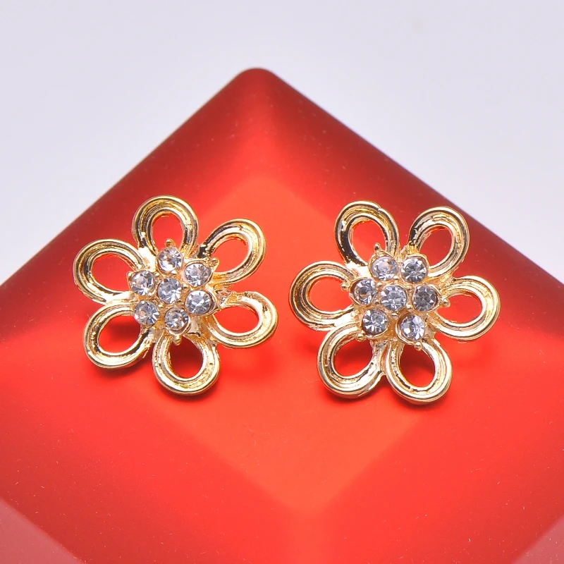 

(L0058) free shipping wholesale 20 pcs 20mm diameter rhinestone button,with loop at back,light rose gold plating