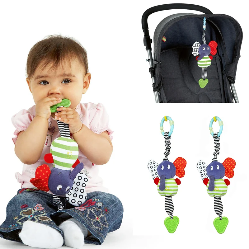 1Pcs Cute Cartoon Elephant Baby Musical Toys Lather Crib Car Hanging