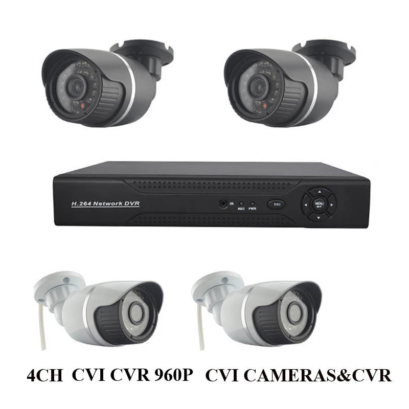 

1.3MP 960P HD CVI Security Surveillance Camera Kit 4 Channel CVI DVR