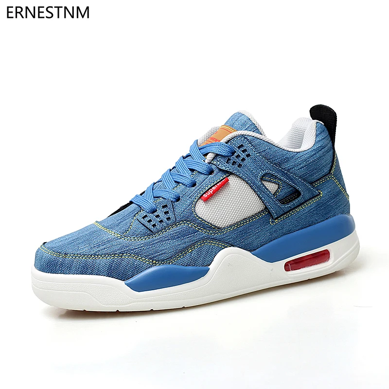 

ERNESTNM 2018 Winter Women Shoes Platform Sneakers Solid Denim Lace-Up Shock Absorption Sneaker Couple Fashion Outdoor Shoes
