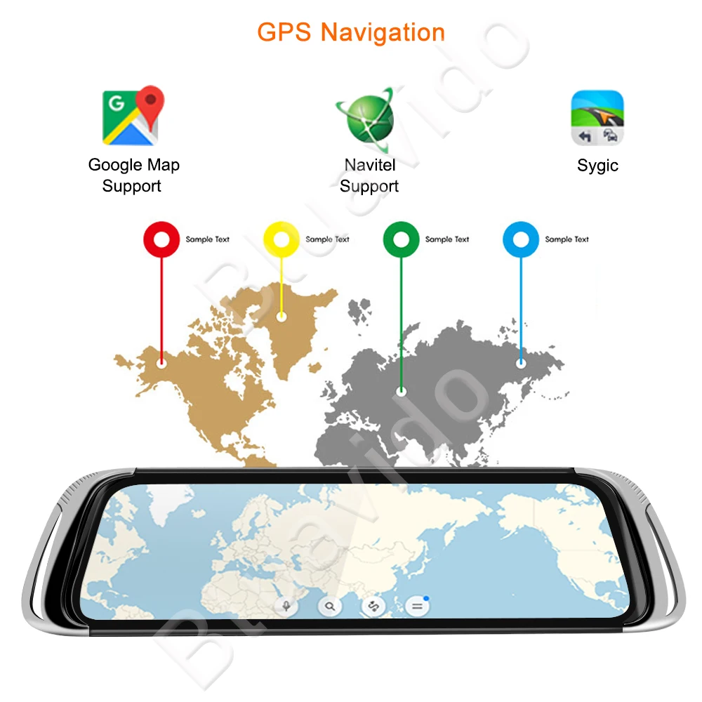 Bluavido 4G 1" ips Автомобильное зеркало заднего вида DVR ADAS Android gps навигация FHD 1080P двойной объектив тире камера WiFi авто видео рекордер