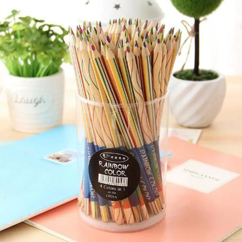 

10 Pcs Cute Kawaii Wooden Colored Pencil Wood Rainbow Color Pencil for Kid School Graffiti Drawing Painting Stationery