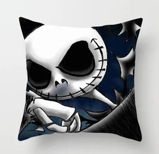 ZENGIA Nightmare Before Christmas Cushion cover GHOST Pillow cover Polyester Horror Throw pillows Sofa Decorative Pillow case - Color: 2