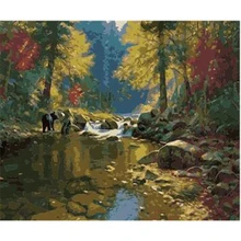 YIKEE декоративная картина маслом по номерам, diy живопись маслом по номерам Брук