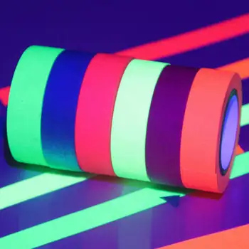 

Luminous Tape UV Black Light Reactive Fluorescent Cloth Tape Home Party Decorating Glow Tape The Dark Neon Gaffer Tape
